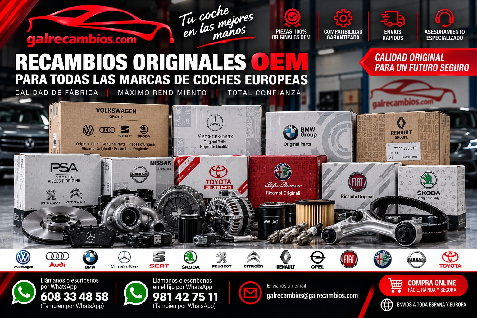 Recambios Originales OEM para Todas las Marcas de Coches